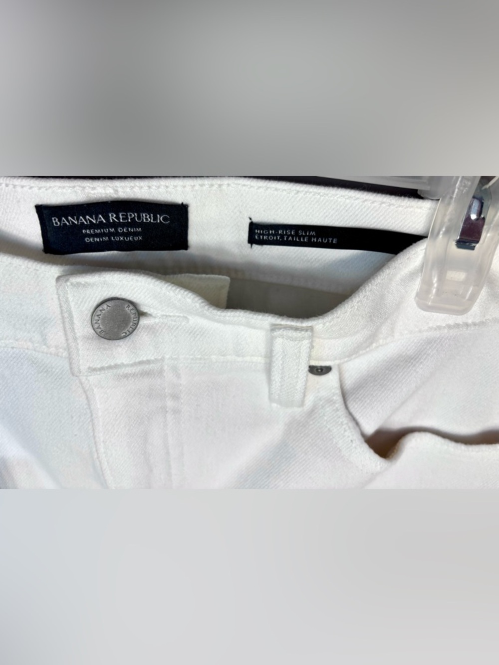 BANANA REPUBLIC NWT White High-Rise Slim Jeans - Picture 3 of 6